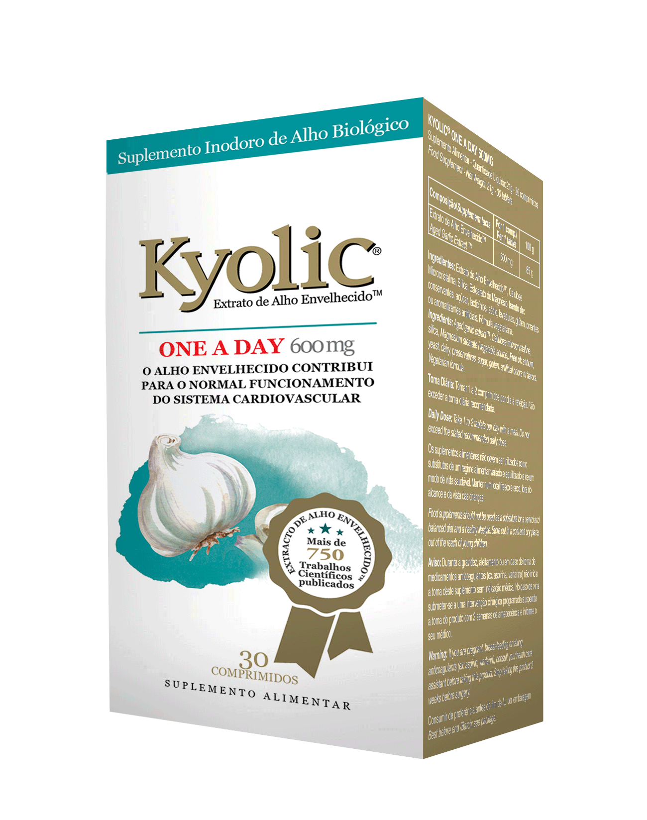 Alho One A Day 600mg 30 Comprimidos Kyolic - Image 2