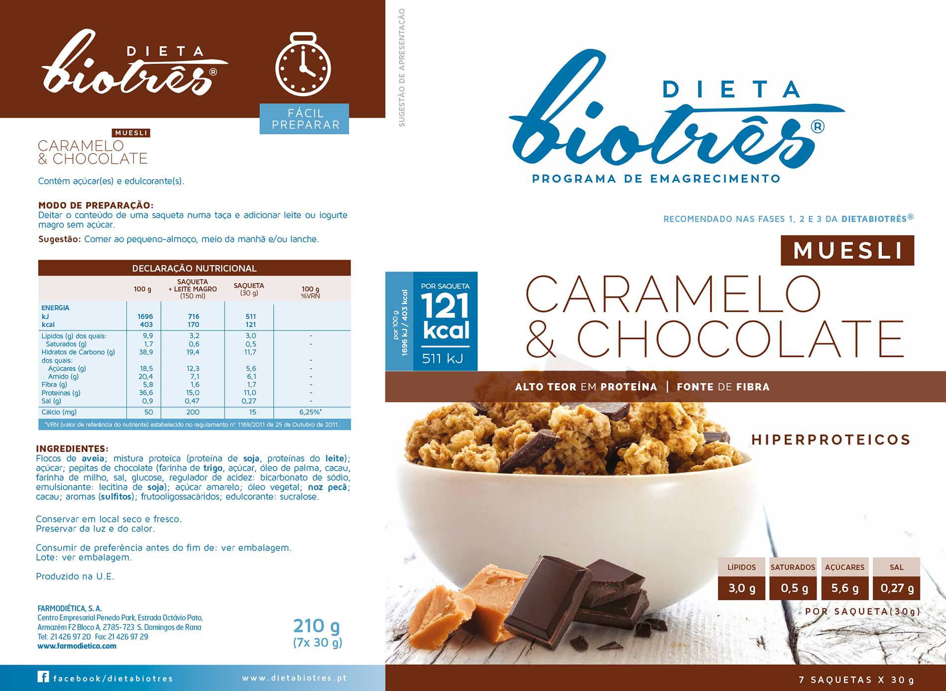 Muesli Caramelo Chocolate 7 Saquetas De 30gr Dieta Biotres - Image 6