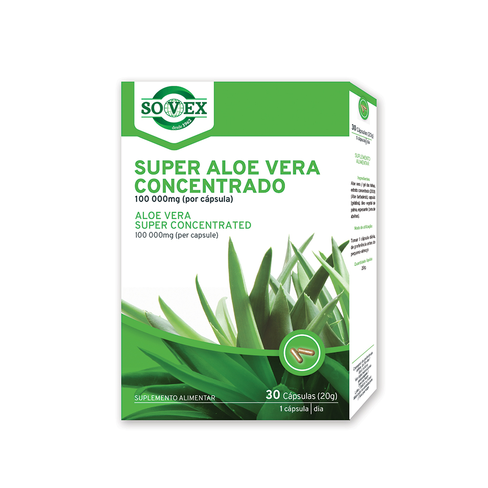 Super Aloe Vera 100.000mg 30 Capsulas Sovex