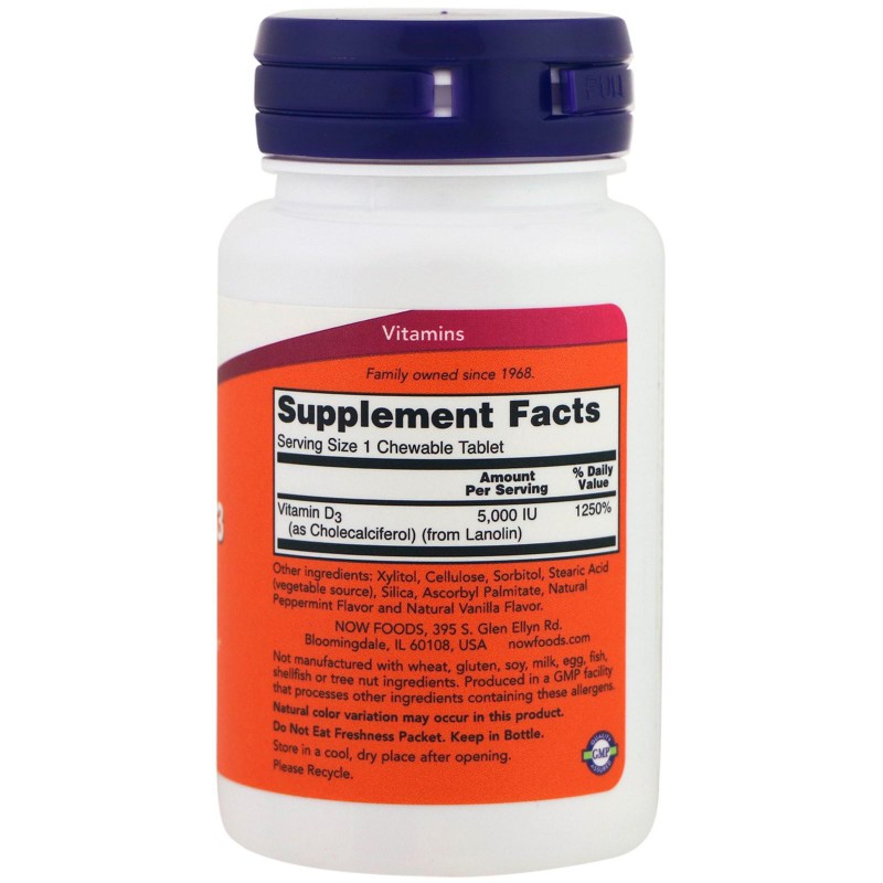 Vitamina D3 5000 IU 120 Capsulas Now - Image 2