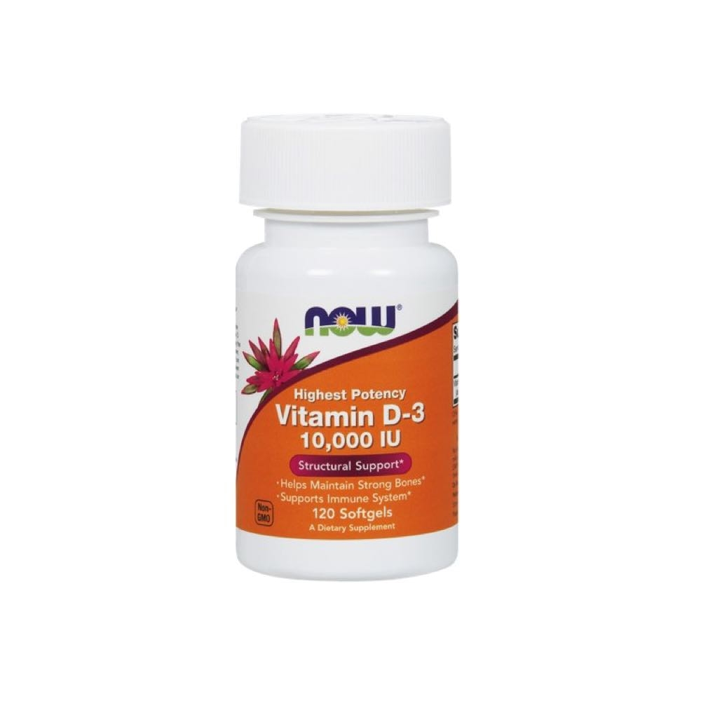 Vitamina D3 10000 IU 120 Capsulas Now