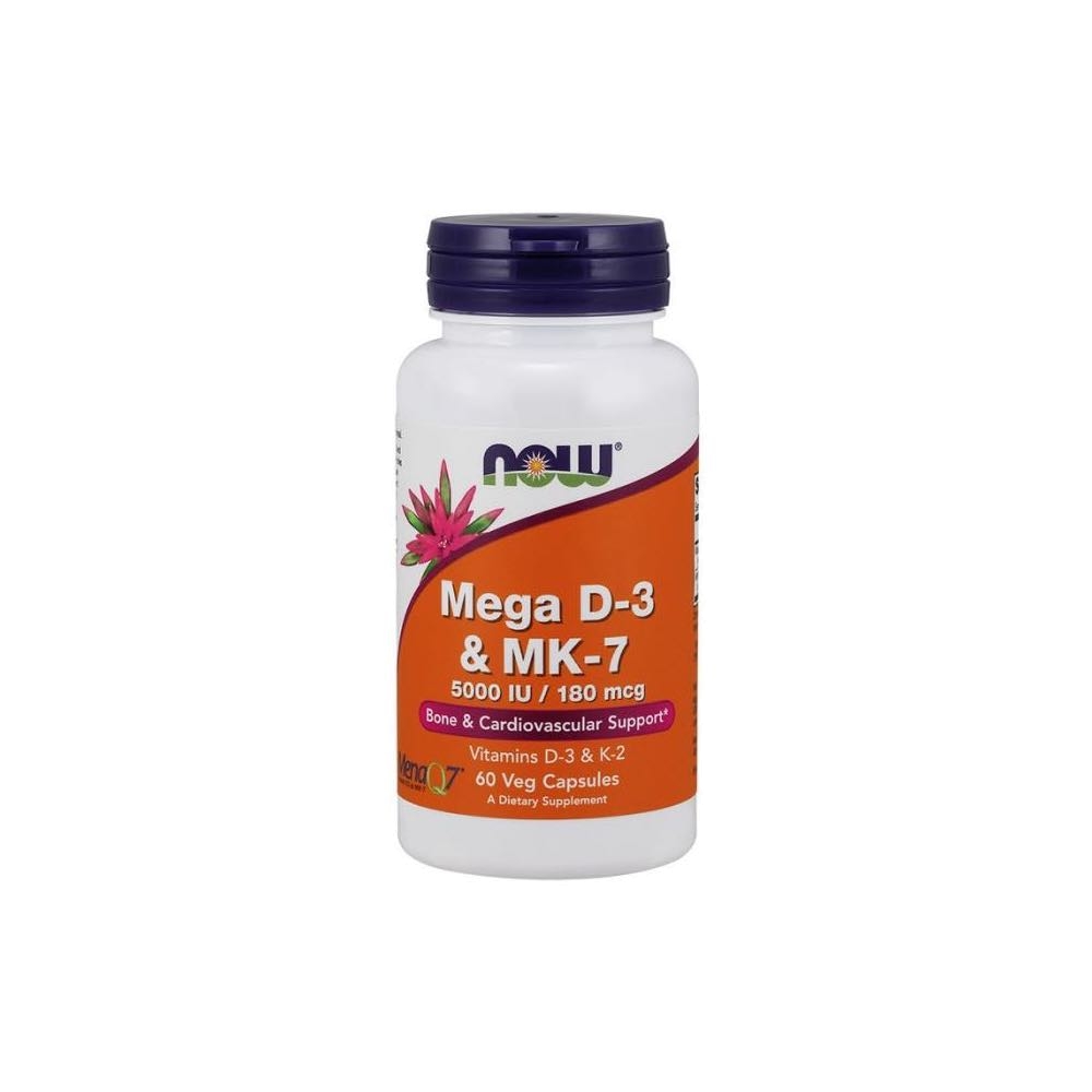 Mega D3 E MK7 5000IU/180mcg 60 Capsulas Now